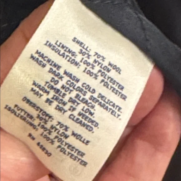 Lands' End Blue and Black Plaid youth wool blend  Peacoat size youth medium - Picture 5 of 7